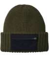 BB334R B334R Beechfield Zip Patch Beanie Military Green / Black colour image